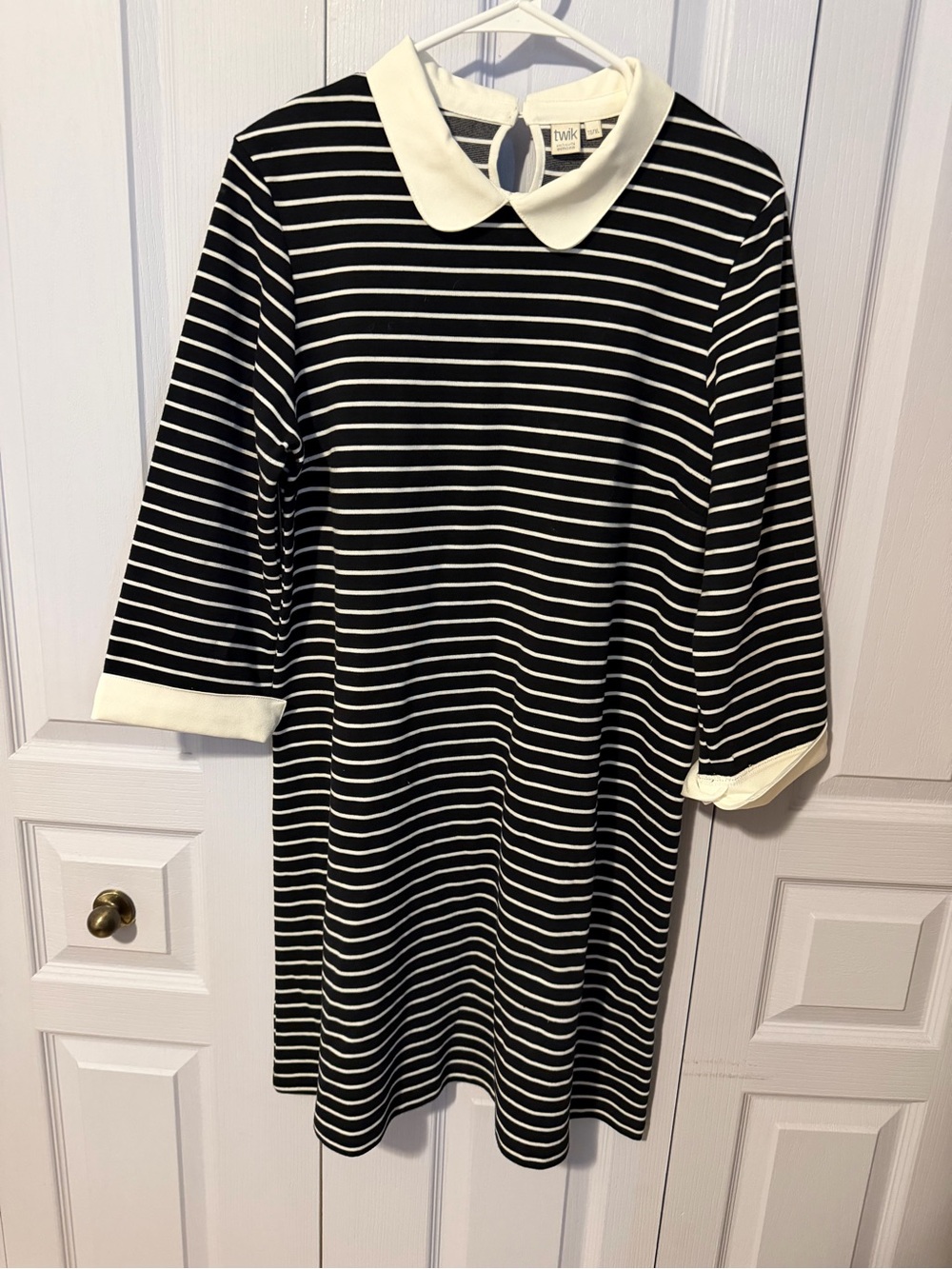 TWIK Black & White Striped Collar Dress